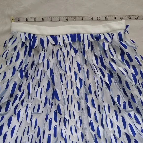 Rare find 🎀 Eva Franco Anthro tulle petal blue motif flare skirt